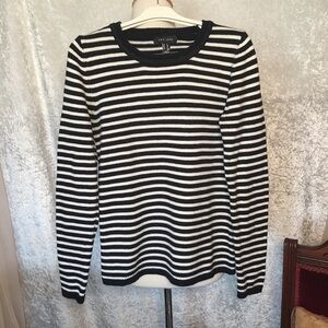 New Look black and white cotton blend stripe sweater  Size 4